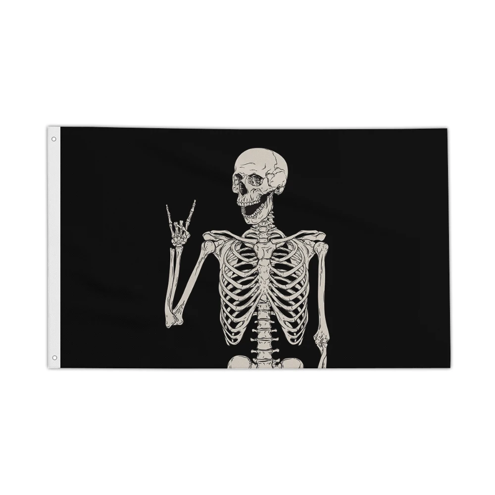 

Rock Skull Flag 90*150cm 120*180cm,Music Lover Room Decor Tapestry,Outdoor decorative Banner
