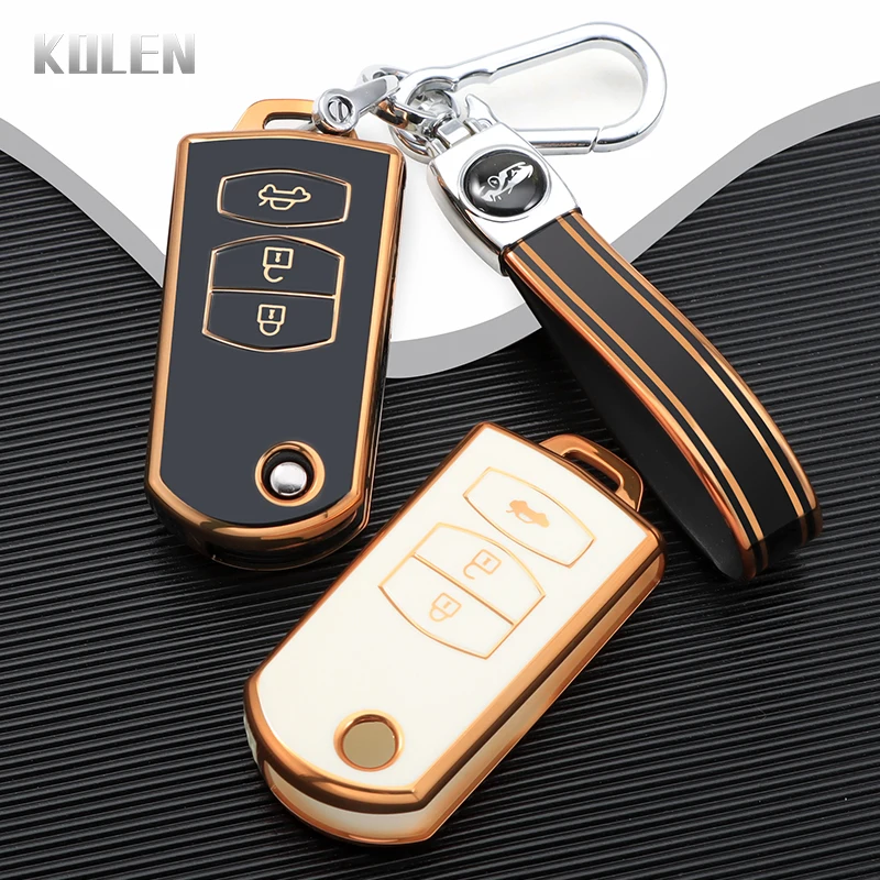 TPU Car Flip Key Case Cover Shell For Mazda 3 5 6 Series M6 RX8 MX5 2 3 Buttons Smart Keyless Key Protector Fob Bag Accessories