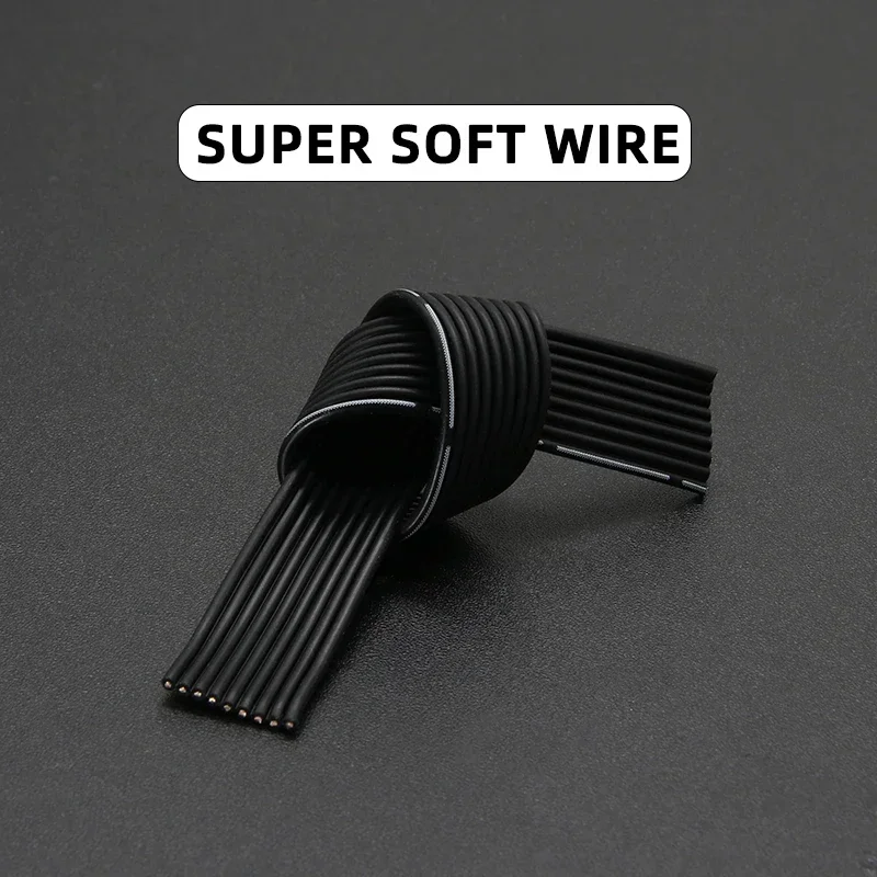 2/5/10M Fexible Copper Cable 30 28 26 24 22 20AWG Multi-core 2P 4P 6P 8P 14P High Temperature Resistant Silicone Parallel Wire