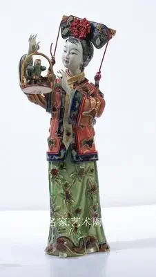 

Rich bird ancient beauty Palace beauty Shiwan doll porcelain Linnaihe Chinese style living room porch club accessories