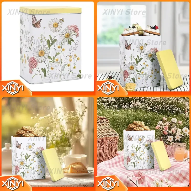 for Candy Storage Box for Cookies Box for Packaging Tinplate Box Round Empty Can for Baking Chocolate Cake Food Container