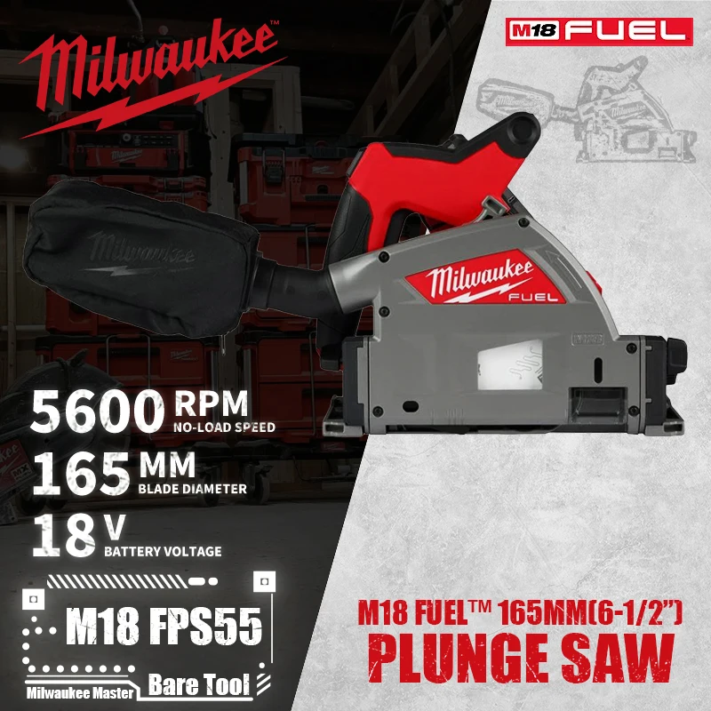 Milwaukee M18 FPS55/2831 M18 FUEL™ 165MM(6-1/2”) Brushless Cordless Plunge Saw 18V Lithium Power Tools