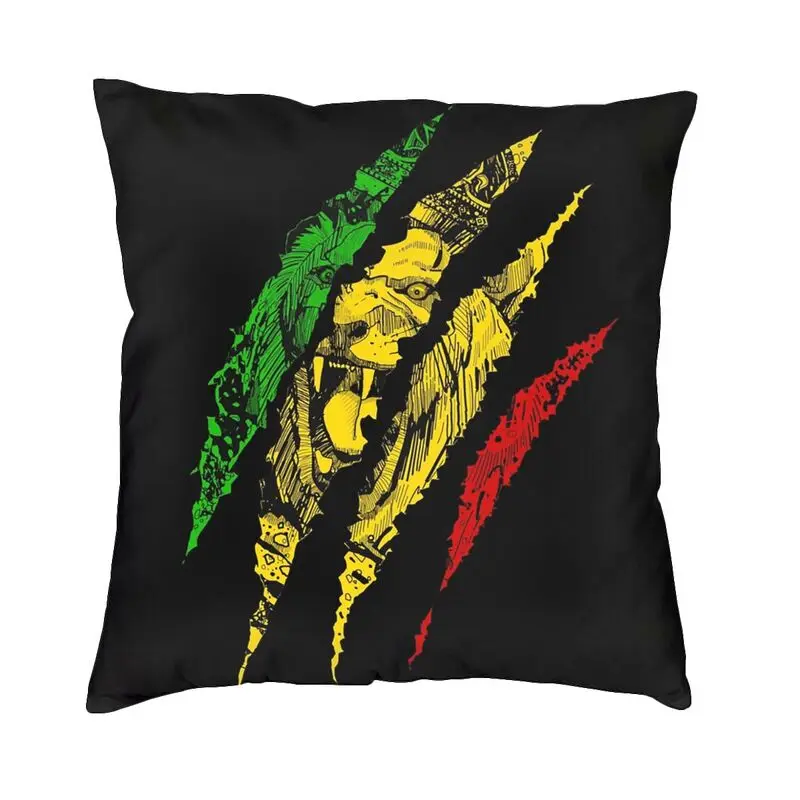 Warrior Lion Of Judah King Rasta Reggae Jamaica Roots Cushion Covers 45x45 Velvet Throw Pillow Case for Car Square Pillowcase