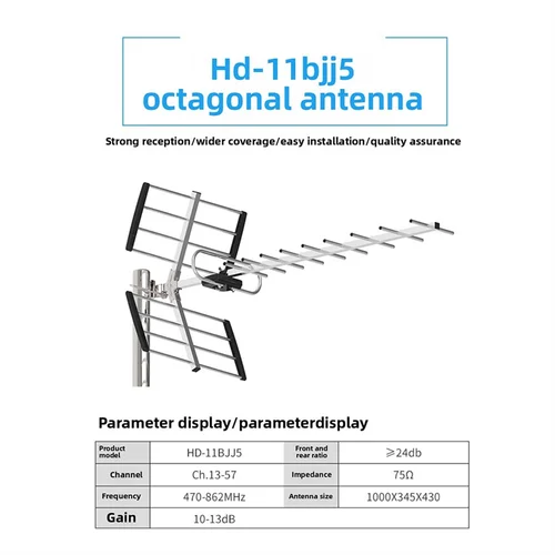 Imagen 2 del producto B29C-Antena de TV Digital para exteriores de alta definición HD que ofrece un alcance de hasta 200 millas, Ideal para uso en ático o techo, canales 4K gratuitos
