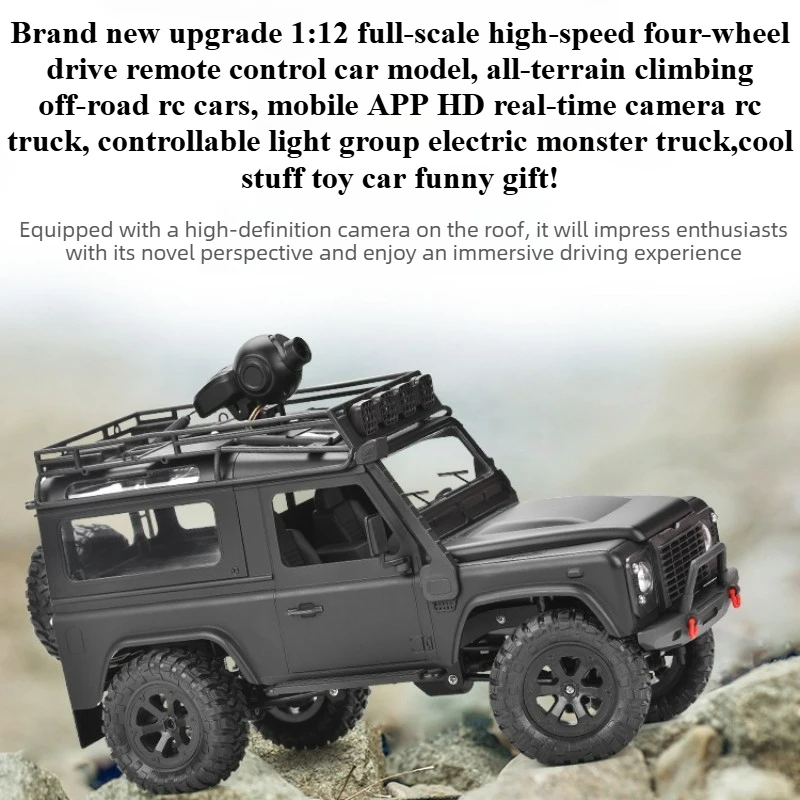 

Cool Stuff Toy Car Funny Gift-1:12 Full Scale 4WD Rc Truck,Climb Off-road Rc Cars,WIFI APP Real-time Monster Truck,Toys for Boys
