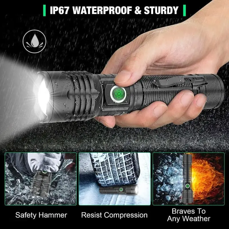 Outdoor Strong Light Flashlight Multi functional Zoom Portable Charging Flashlight Super Bright Long Range Shooting Flashlight