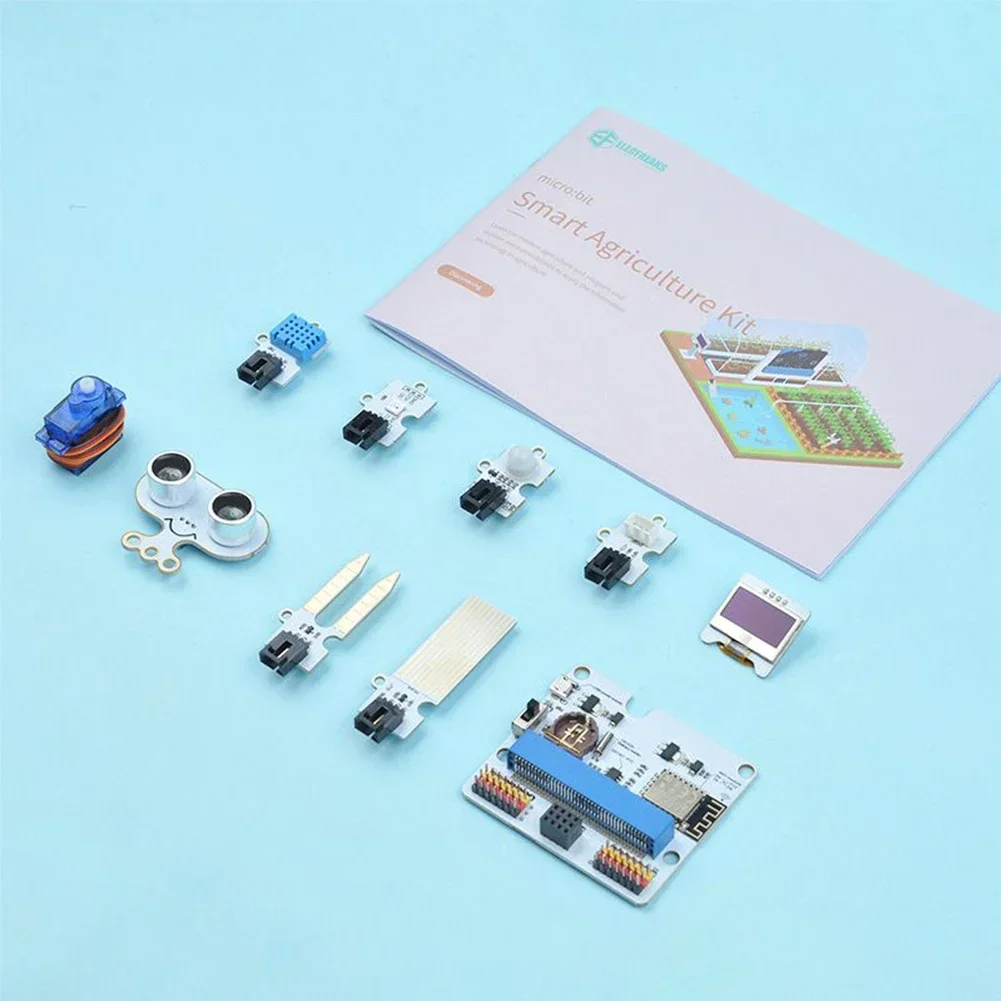 Micro:bit Smart Agriculture Kit IoT:bit PIR Sensor OLED Screen 180° Servo Water Level Sensor for Kid Fun Coding Program Teaching