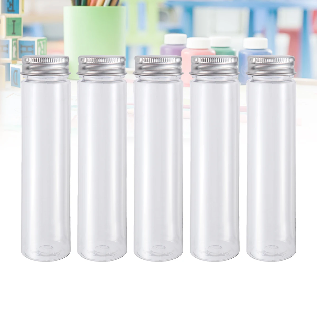 

12 pcs Plastic Test Tube Containers Clear PET Leakproof Screw Cap Portable Travel Storage Lotion Gel Snacks Wedding