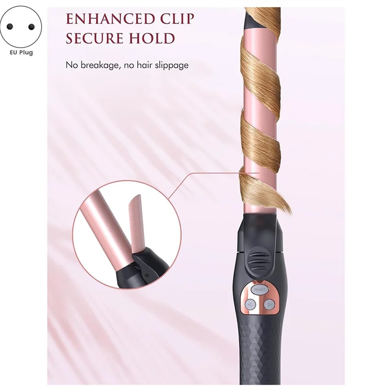 Rizador giratorio de calentamiento rápido automático, rizador de temperatura, rizador de doble voltaje, enchufe europeo-A77G