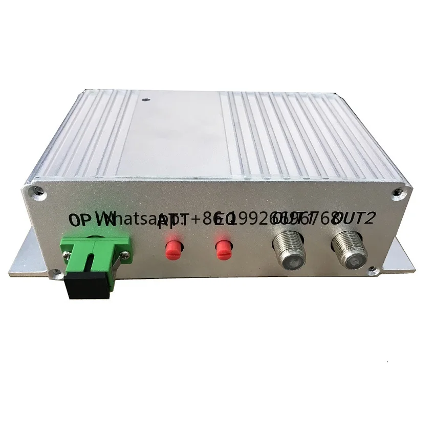 Indoor 2 outputs 106dbuv high power out fiber ftth  catv fttb optical receiver with AGC