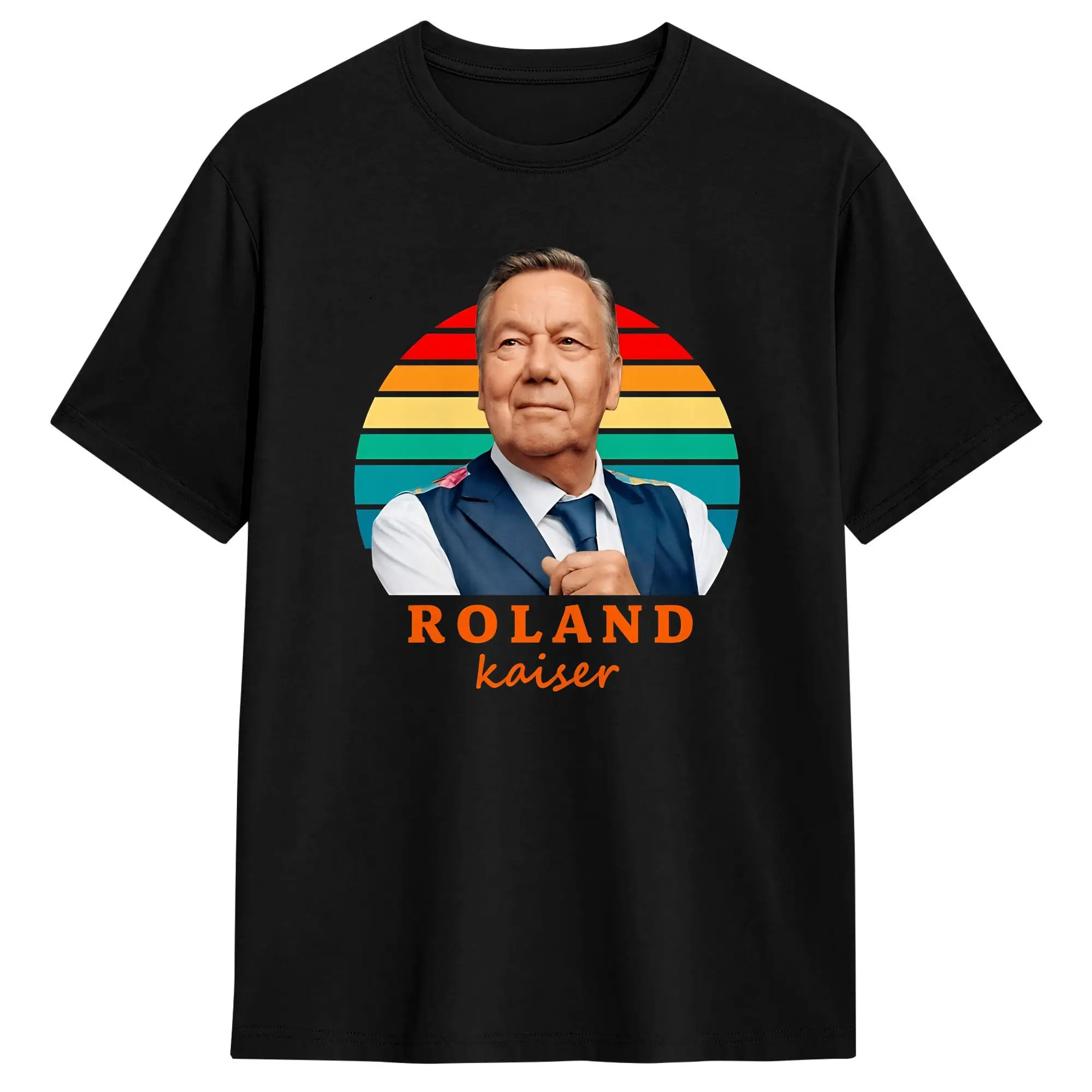 Roland Kaiser  T Shirt Men's  100% Cotton Vintage T-Shirt Crew Neck  Tee Shirt Short Sleeve Clothes Plus Size