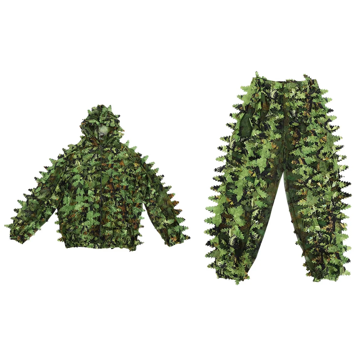 Sticky Flower Bionic Leaves Camouflage Suit Hunting Suit Woodland Camouflage Universal Camo Set (B)