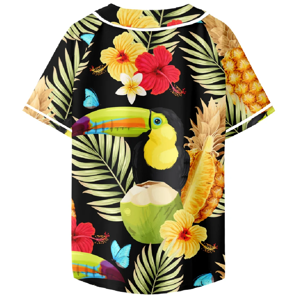 Toucan short sleeve Baseball Short Sleeve Baseball Jersey Number Outfit Men and Woman Short Sleeve Women