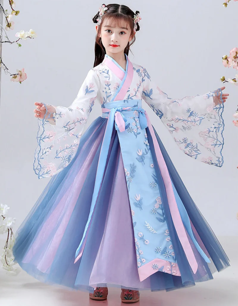 New Retro Girls\' Chinese Hanfu Dress