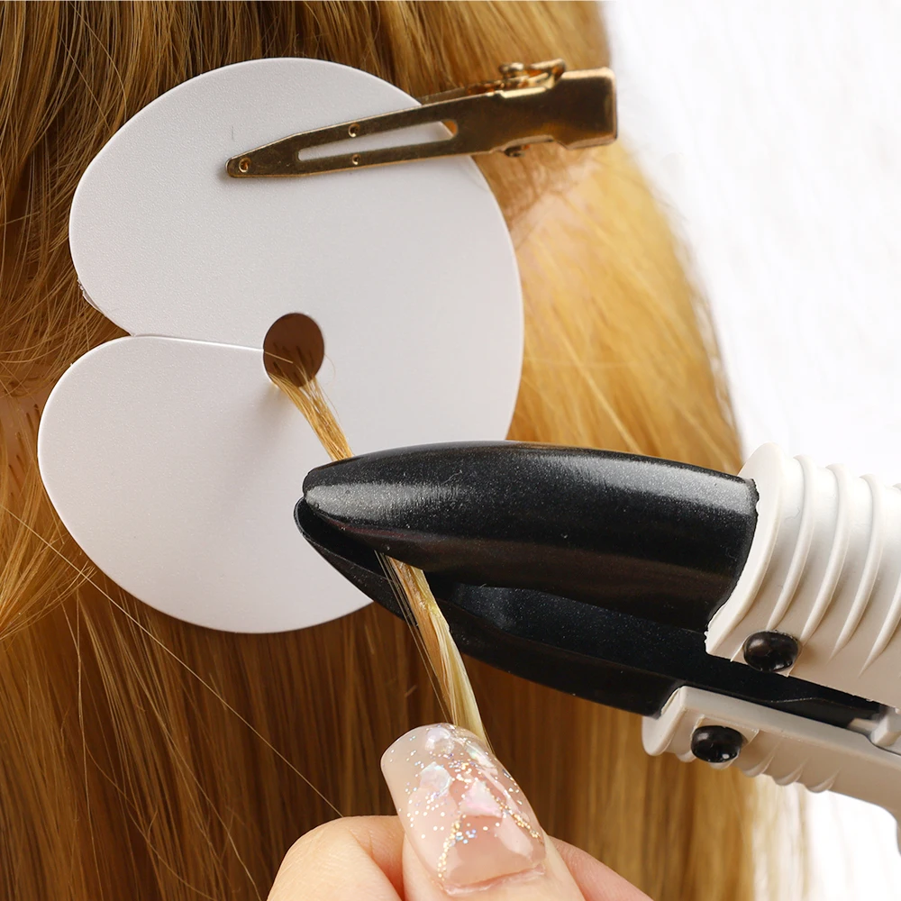 Alat Penyambung Rambut ARLANY, Set Catok Ekstensi Rambut dengan Pelindung Panas Lubang Tunggal untuk Ekstensi Keratin