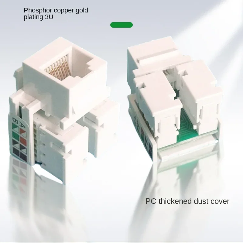 Abrazadera de conector Keystone Ethernet RJ45 CAT5e, módulo con cable, enchufe de pared, color negro, blanco y beige, 10 piezas