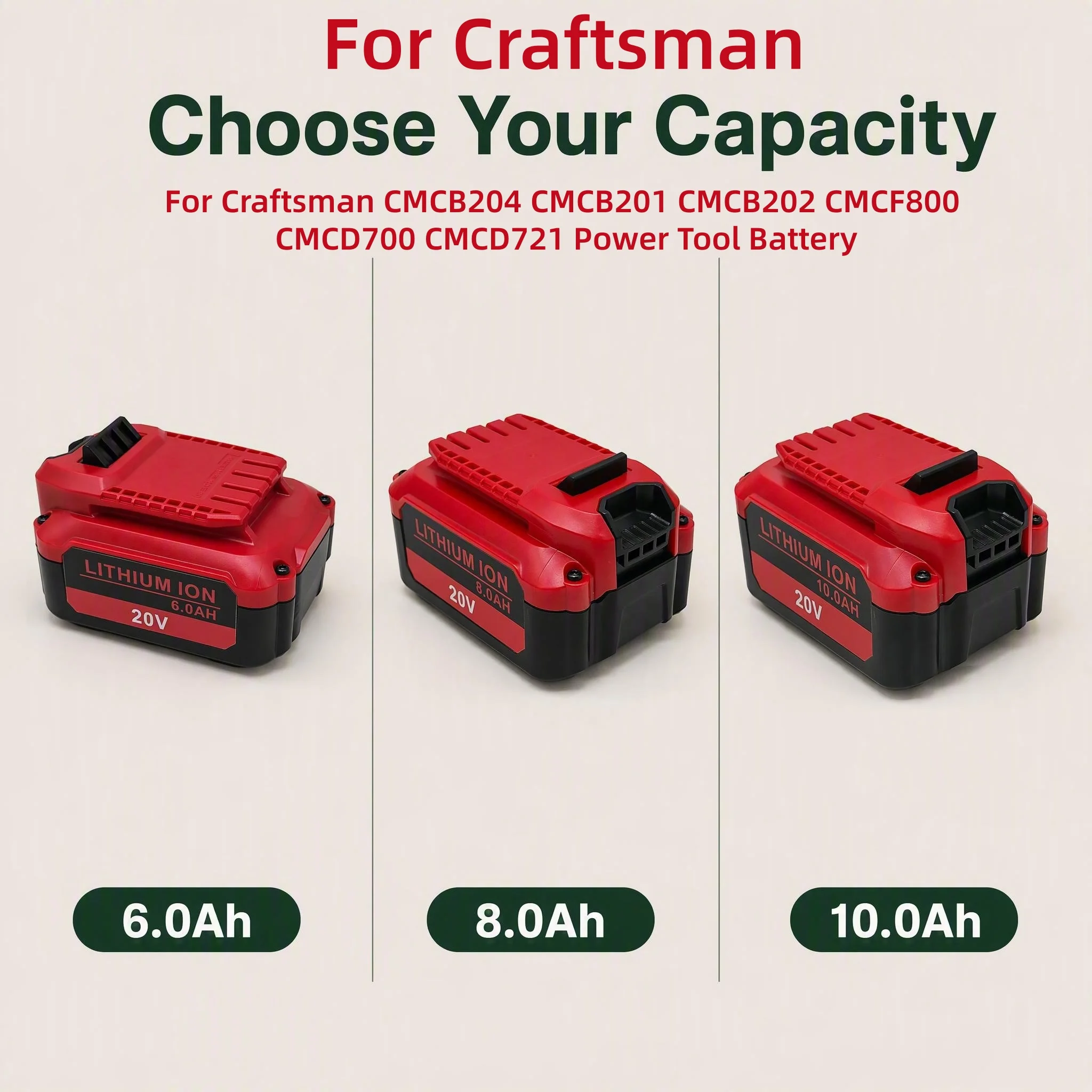 20V 6.0Ah Lithium Battery For Craftsman CMCB204 CMCB201 CMCB202 CMCD700 CMCD721 CMCF800 Cordless Drill Battery