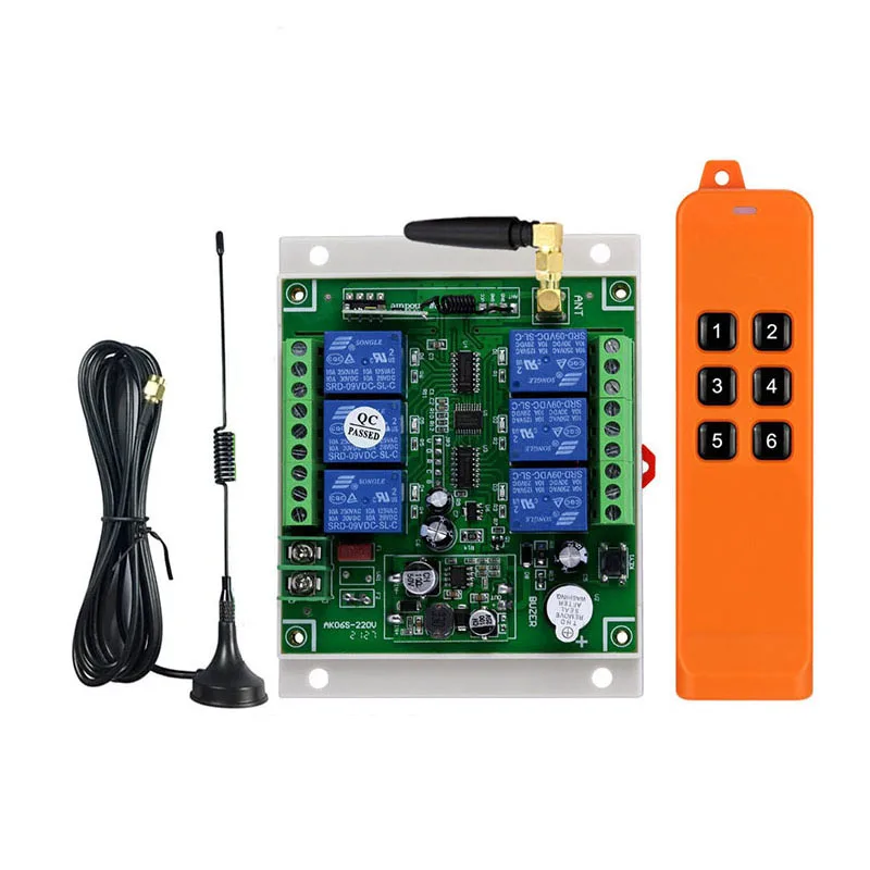 

3000m DC12V 24V 36V 6CH 6 CH Radio Controller RF Wireless Remote Control Overhead travelling crane System Receiver 868Mhz Remote