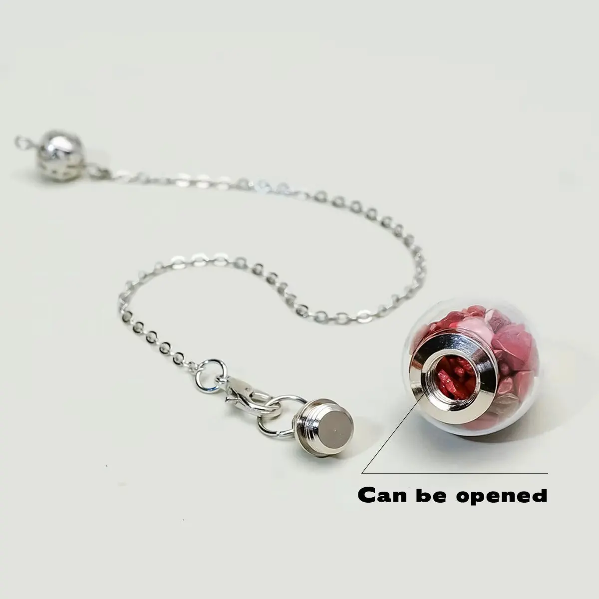 Detachable Crystal Stone Pendulum for Divinatino Dowsing Glass Wishing Bottle Natural Gem Stone Quartz Spiritual Pendulo x435