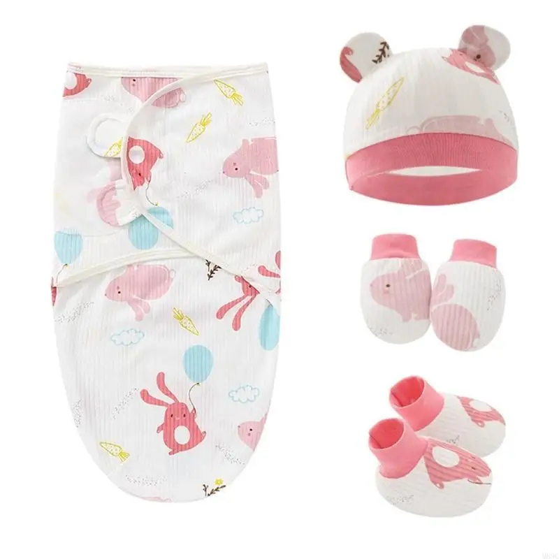 M89C الطفل المضادة للخدش قفازات قطنية ناعمة غطاء للقدم طقم قبعات مريح القفازات الجوارب مجموعة غطاء طفل حديث الولادة الملحقات #5