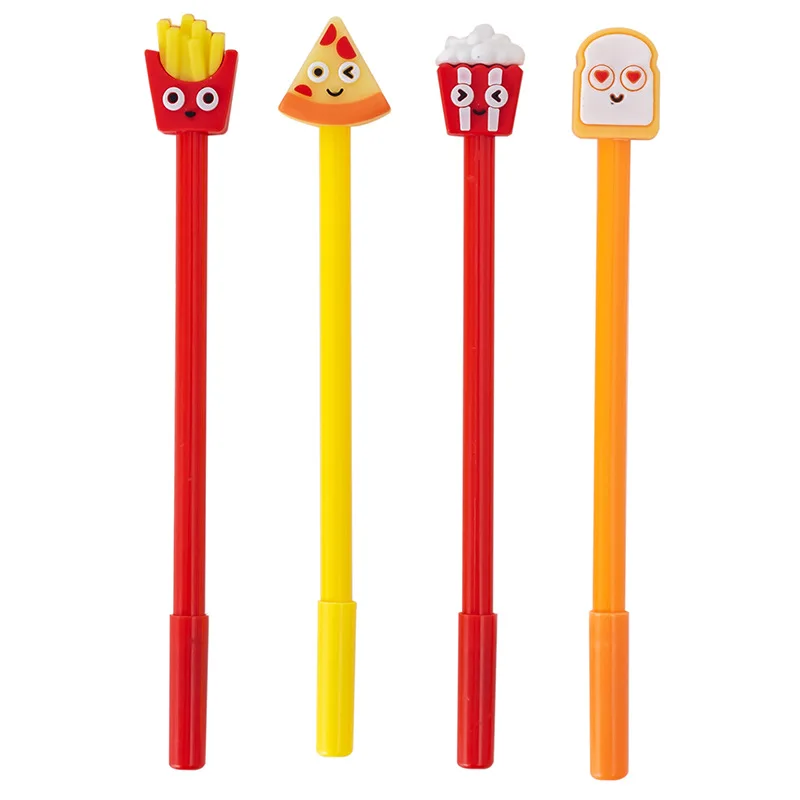 8Pcs Cute Cartoon Fast Food Neutral Pen, Hamburger Ice Cream Pen, Bright Color, School Stationery, Student Gift, Writing Tool