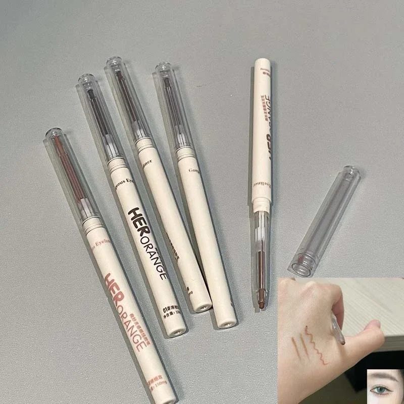 초콜릿 브라운 아이라이너 젤 펜 5가지 색상 오래 지속되는 방수 젤 아이라이너 라떼 커피 매트 실크웜 아이라이너 펜 메이크업