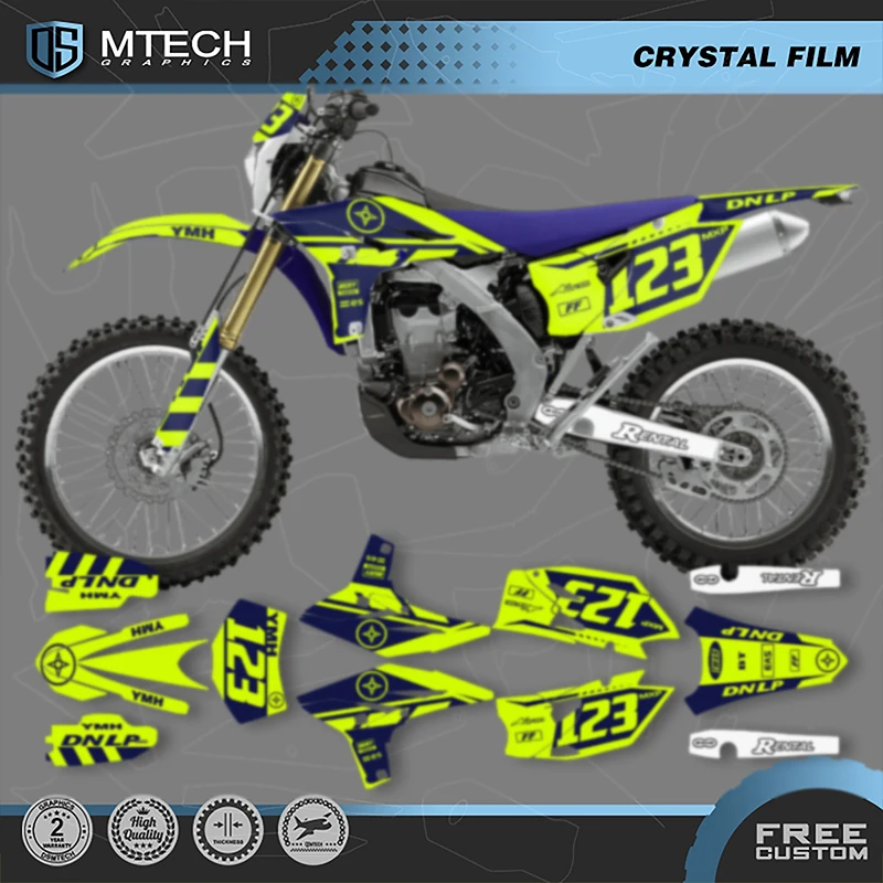 

DSMTECH мотоциклетные графические фоновые наклейки, наборы наклеек для YAMAHA WRF 450 2012 2013 2014 2015 010