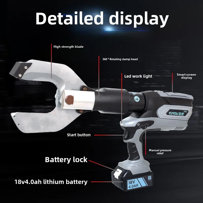 UZ-85C Rechargeable Electrician Cable Cutter Hydraulic Wire Cutting and Crimping Tool