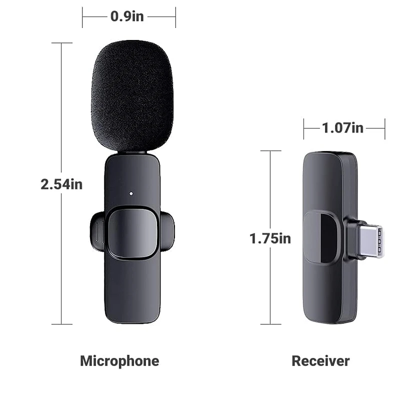 Wireless Lavalier Microphone Mini Mic for iPhone Android Live Broadcast Gaming Phone Audio Video Recording Wireless Portable Mic image 5