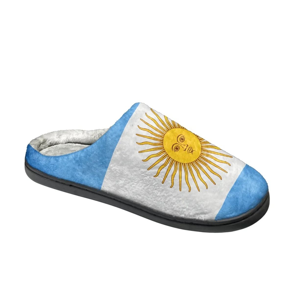 Chinelos resistentes a sujeira de algodão para meninos e meninas, padrão bandeira argentina, chinelo antiderrapante para casa, calçado de inverno, nova moda