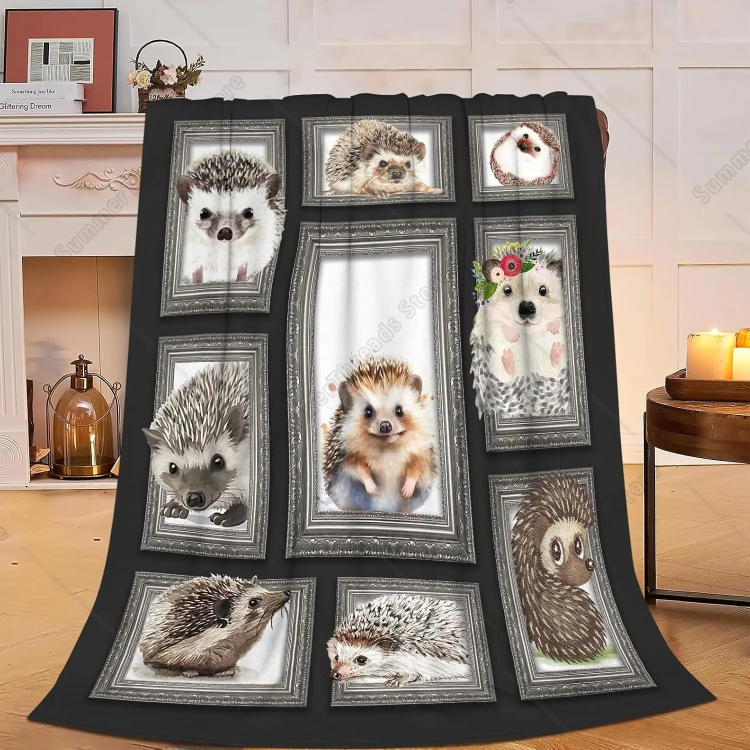 

Cute Hedgehog Fleece Throw Blanket - Soft, Cozy, Warm & Lightweight - Animal Decor For Girls, Boys, Adults & Kids