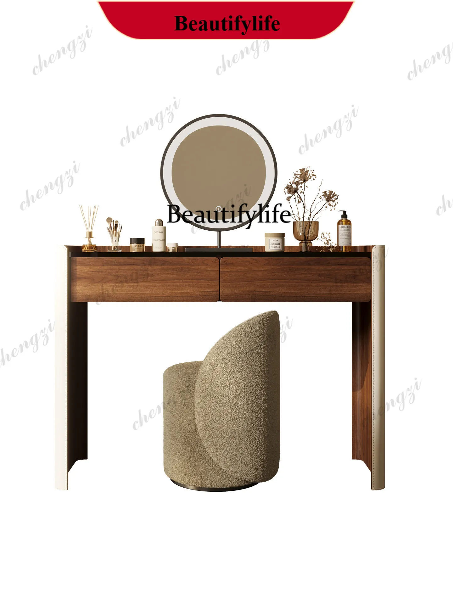 d178 Italian minimalist dresser, bedroom, high-end integrated makeup table, small apartment, new modern simple dresser
