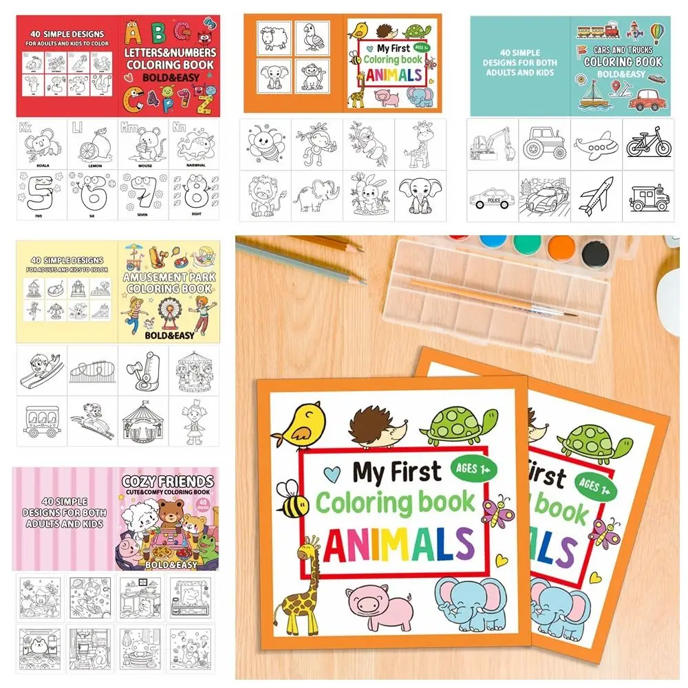 Animal Amusement Park Castle Coloring Book Multiple-Topic Educational Doodles Book Graffiti Painting Book Adults and Teens