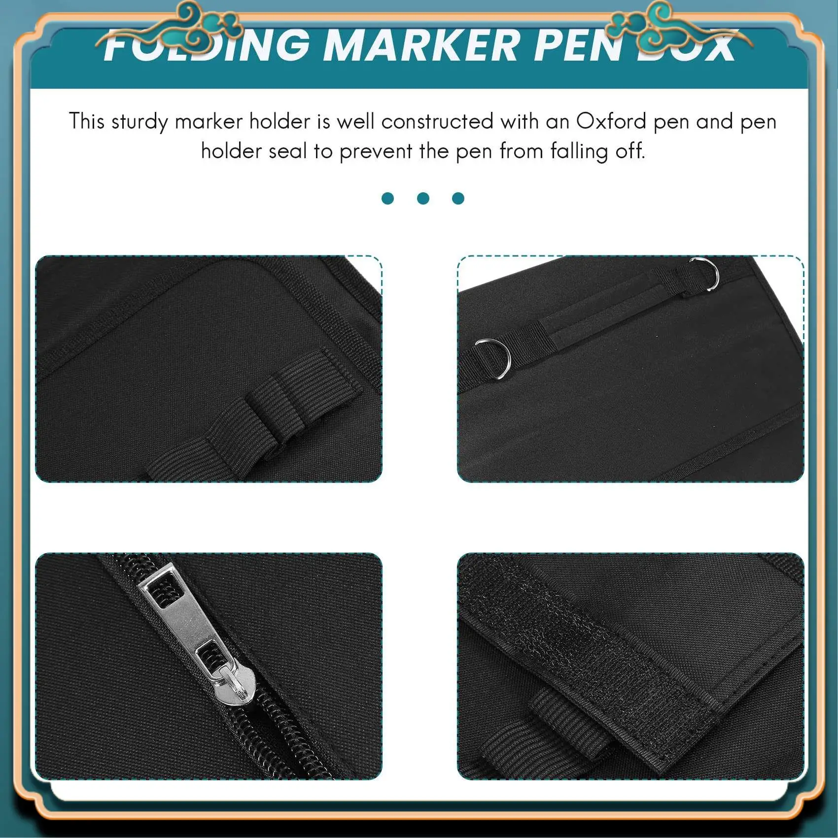 (New)-80 Slots Large Capacity Folding Marker Pen Case Art Markers Pen Storage Carrying Bag Durable Sketch Tools Organizer