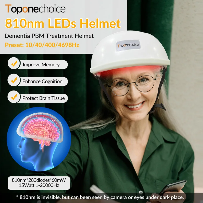 

280 Diodes Photodynamic Near Infrared Light Therapy Photobiomodulation Brain Stimulation Helmet for Brain Injury Depression