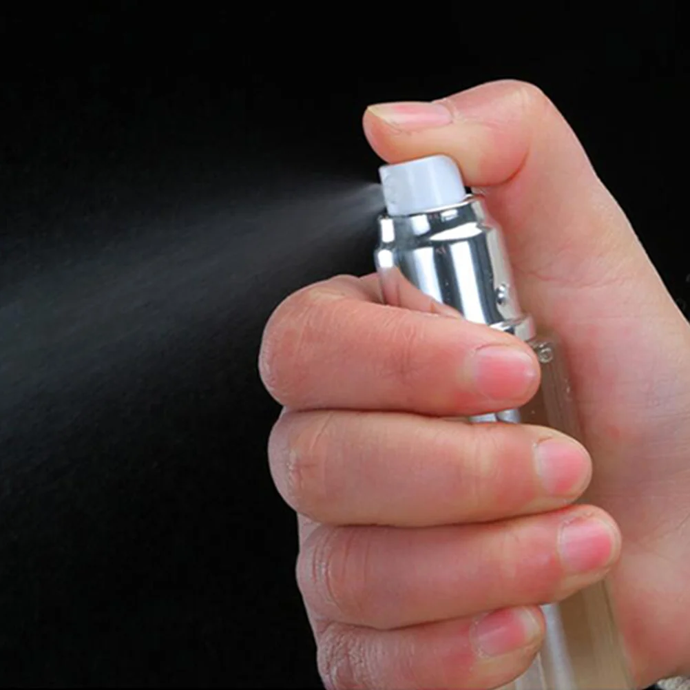 

5Pcs 20Ml Empty Press Bottle Portable Containers Silver -Friendly Travel Essential Oil Dispenser