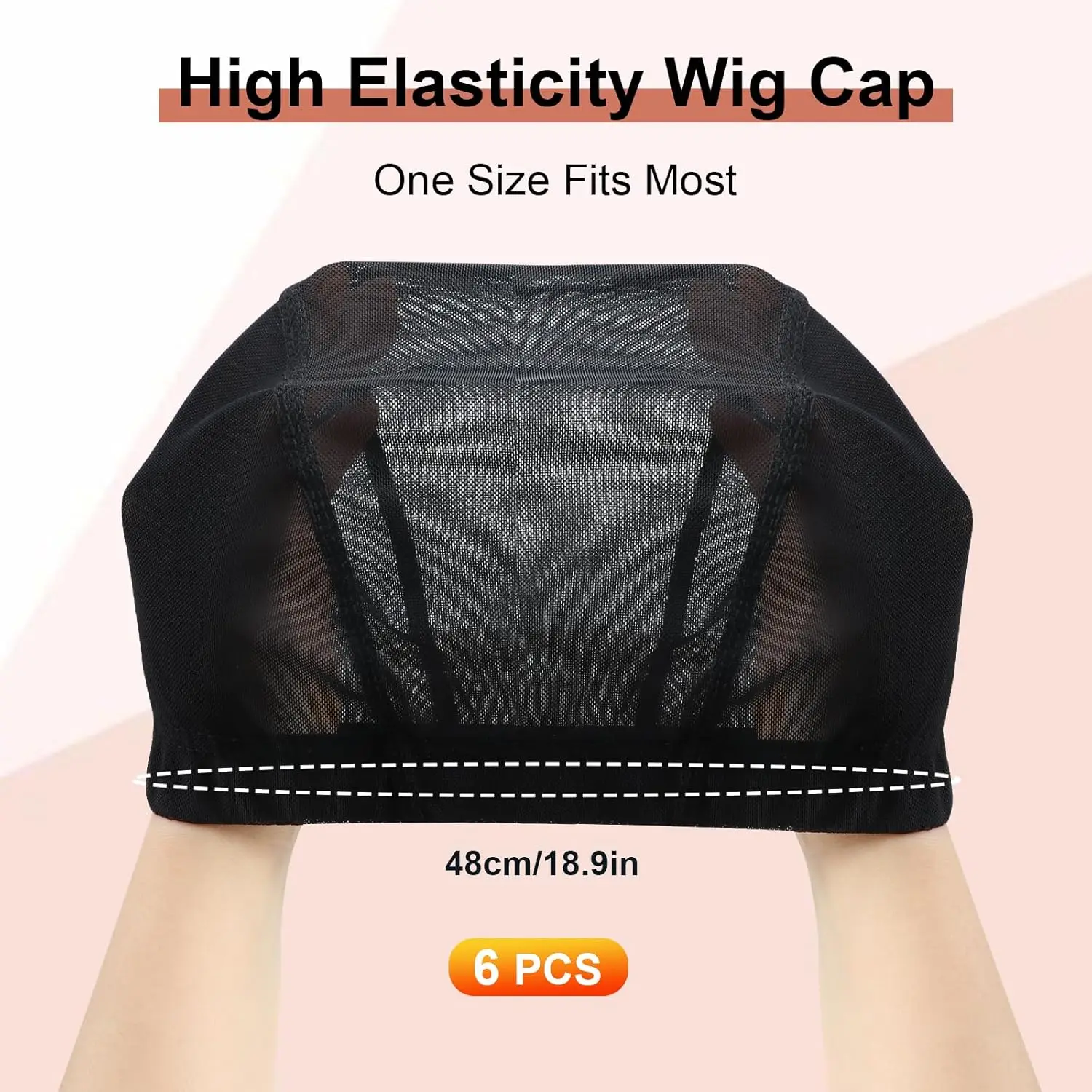 6 PCS  MeshBlack Wig Caps for Women, breathable and comfortable ,Stretchable Nylon Net Dome Cap for Wigs Suitable for Daily Life image 2