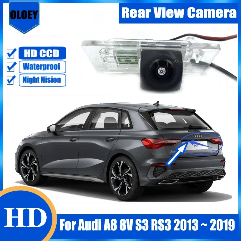 

HD камера заднего вида «рыбий глаз» для Audi A8 8V S3 RS3 2013 ~ 2019 резервная парковочная камера заднего вида/камера номерного знака