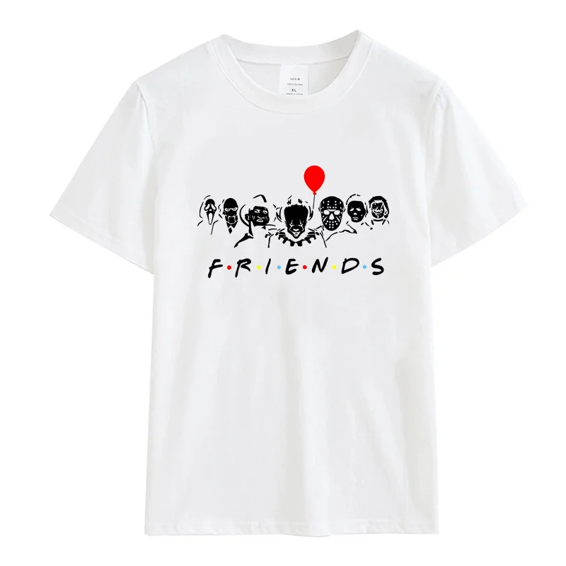 T-shirt Women's Cute Cotton Clothing Friends Printed Top Short Sleeve T-shirt Women's Harajuku Fashion Couple Loose Street Style