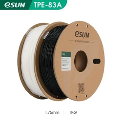 eSUN 3D Printer Flexible TPE 83A Filament 1.75mm Dimensional Accuracy +/- 0.05mm 1KG (2.2 LBS) Spool 3D Printing Material