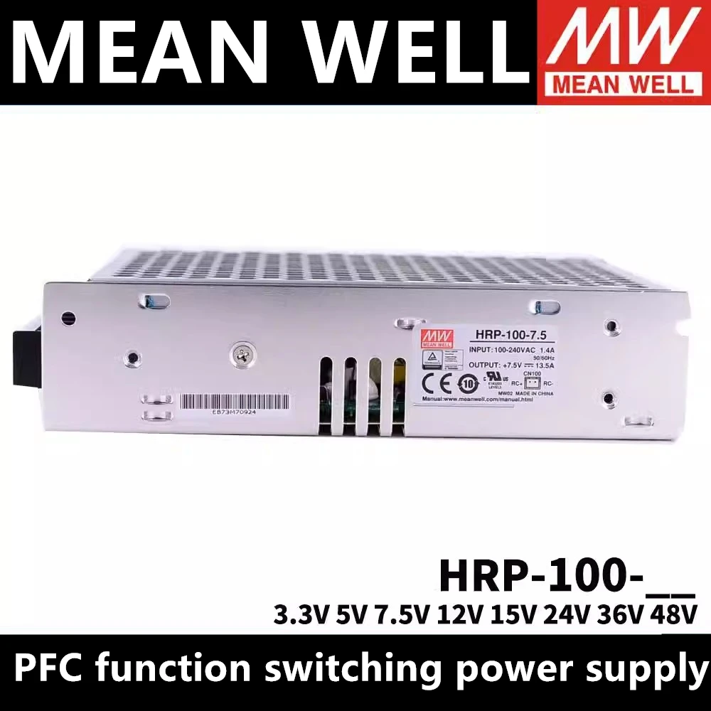 

MEAN WELL HRP-100-5 HRP-100-12 HRP-100-24 HRP-100-36 HRP-100-48 Single group output PFC function switching power supply 7.5V 24V