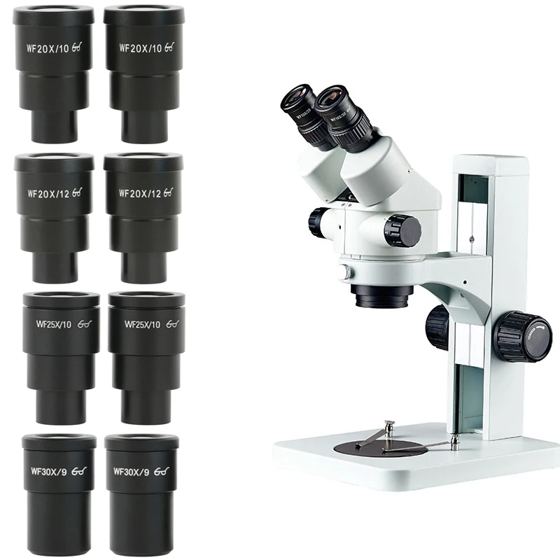 WF20X WF25X WF30X A Pair 2/pcs 30mm Eyepiece Lens 20X 25X 30X Microscopy Eye Lens Ocular Lens For Stereo Trinocular Microscope