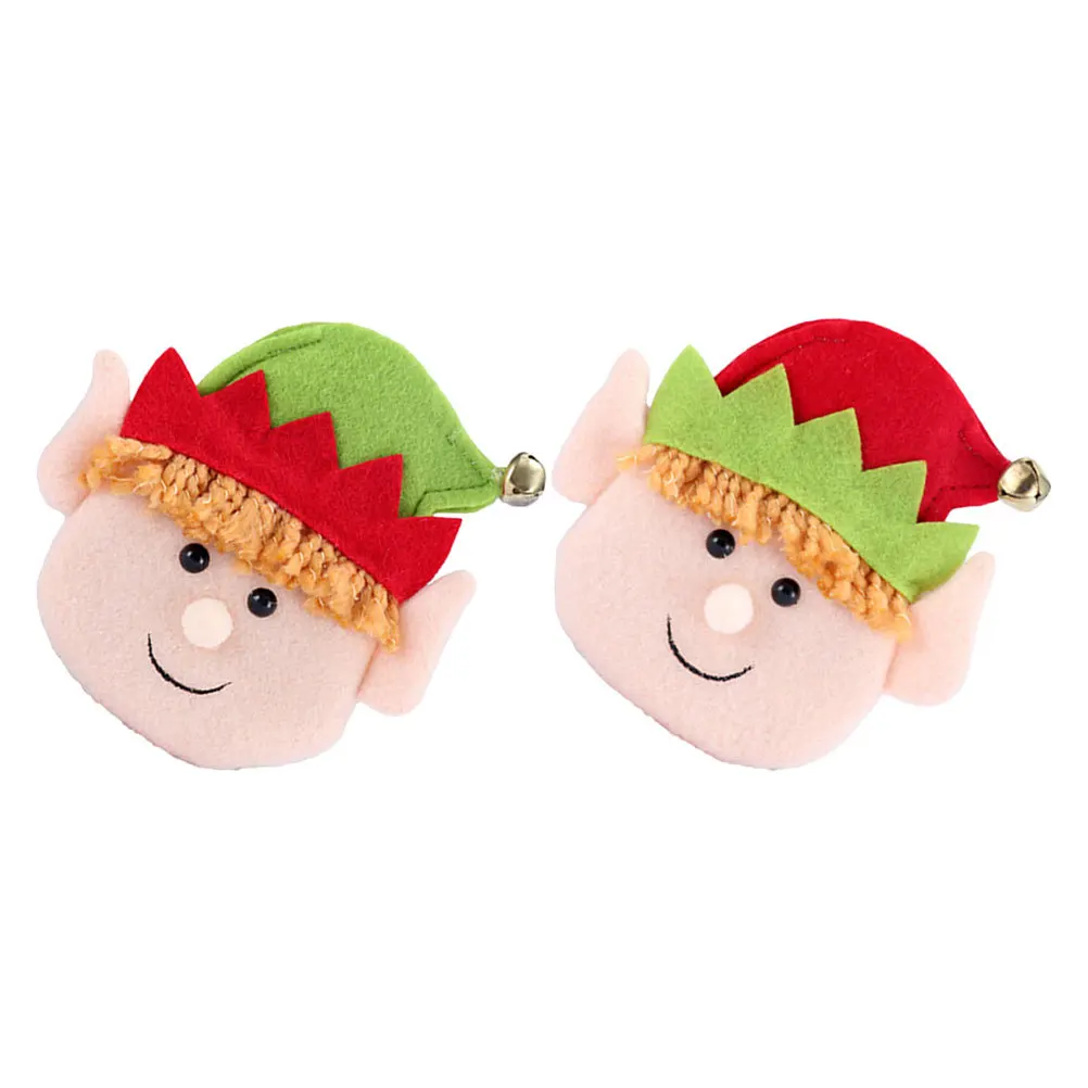 

1Pair Christmas Tableware Holder Cutlery Bag Soft Fabric Fork Pouch Silverware Cover Holiday Party Dinner Table Decor Supplies