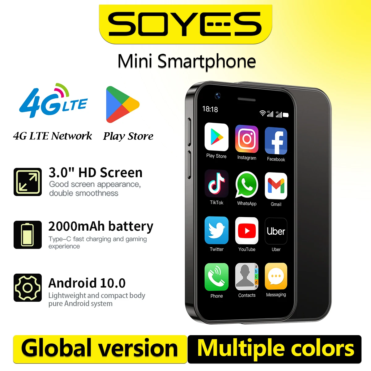 SOYES XS16 Mini Pocket Smartphone! 3-inch screen, compact and lightweight, dual SIM 4G, 2+16/3+64 backup/lightweight preferred!