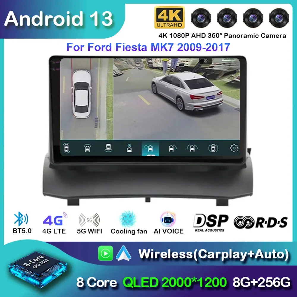 

Android 13 For Ford Fiesta MK7 2009 -2017 Car Radio Multimedia Player Navigation Wireless Video Carplay Auto 5G WIFI No 2DIN DVD