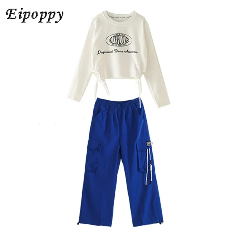 Jazz Costumes Navel-Exposed Dance Children Hip-Hop Practice Suit