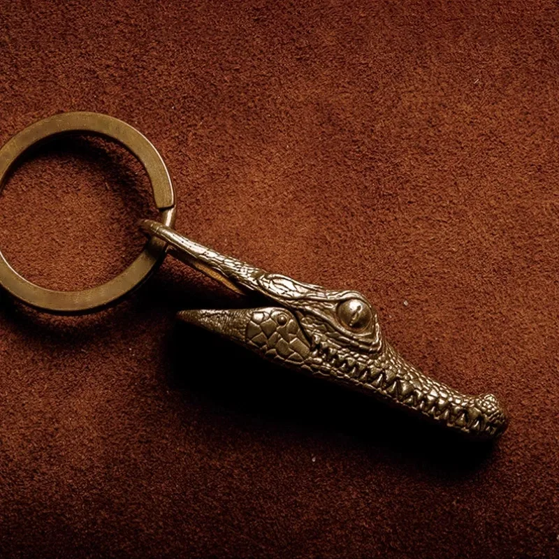 خمر جعل الحيوان القديم التمساح رئيس المفاتيح تمثال صغير التمساح المفاتيح مجلد اليد قلادة الهيب هوب الحرف الزخرفية #2