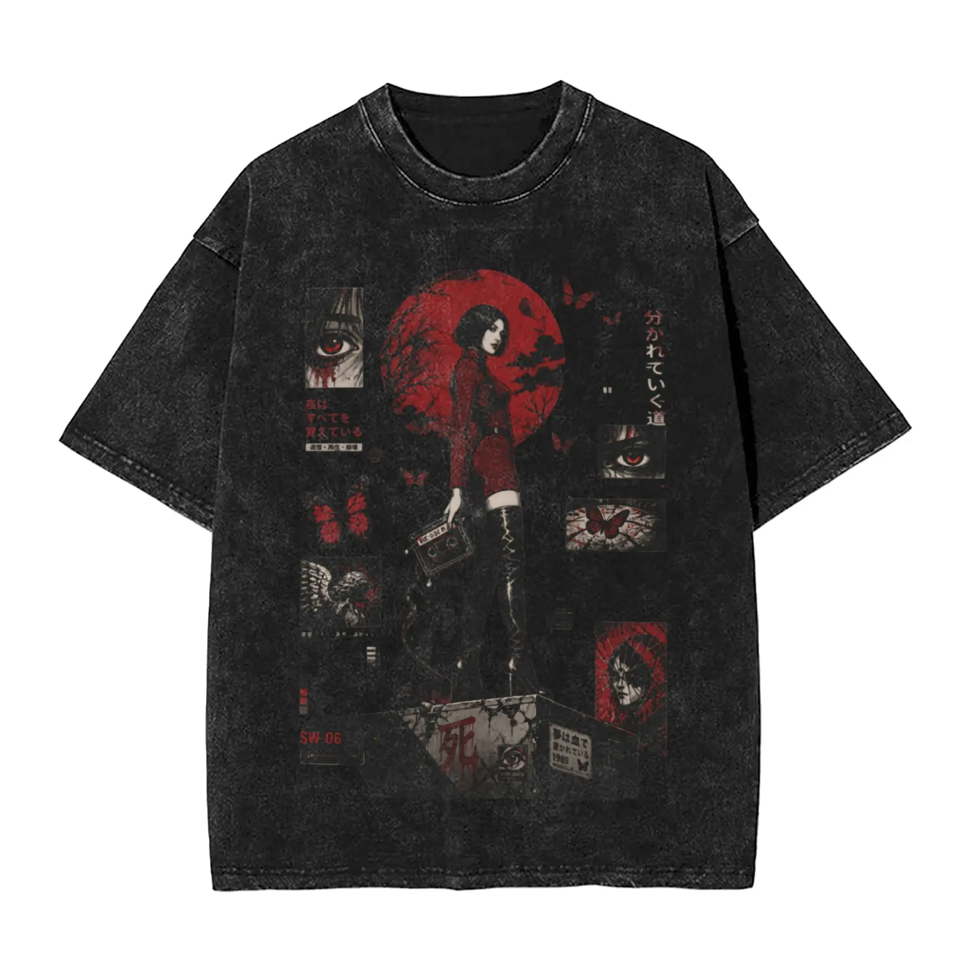 Ada Wong Red Dress T-Shirt Beach Residents Evil Y2K Basic T-Shirts Cotton Trendy Cool Tshirt For Men Short Sleeve Design Tees