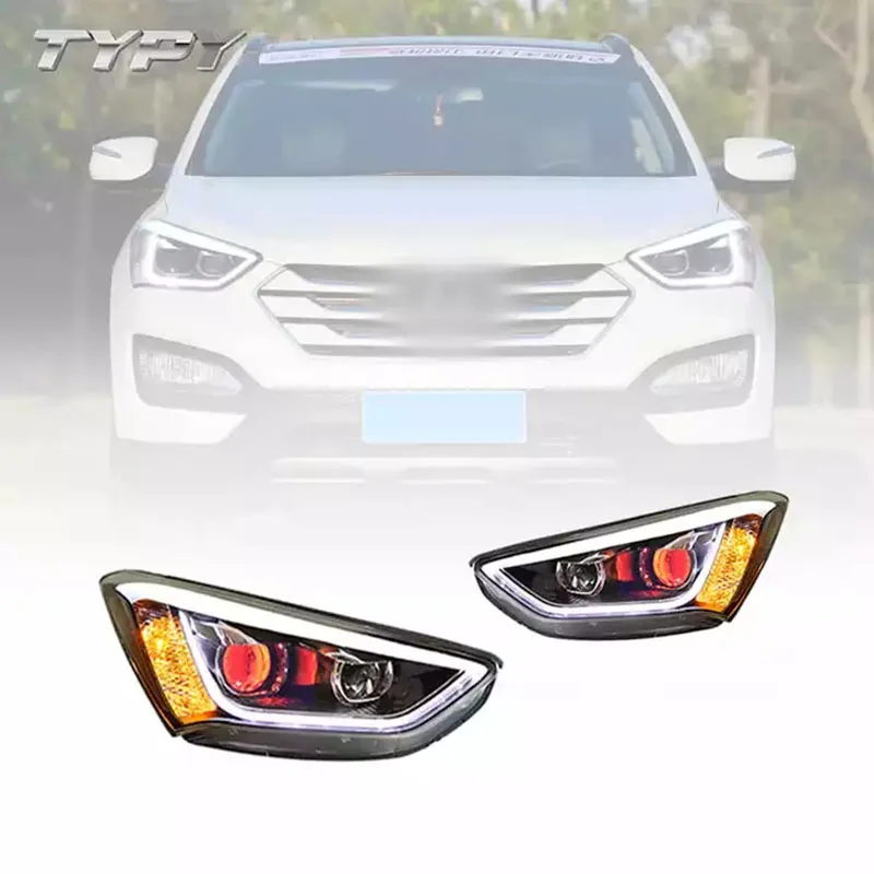 

Car Headlamp Headlights Modified LED Head Lamp Head Light Daytime Running Lights For Hyundai Santafe IX45 2013-2016