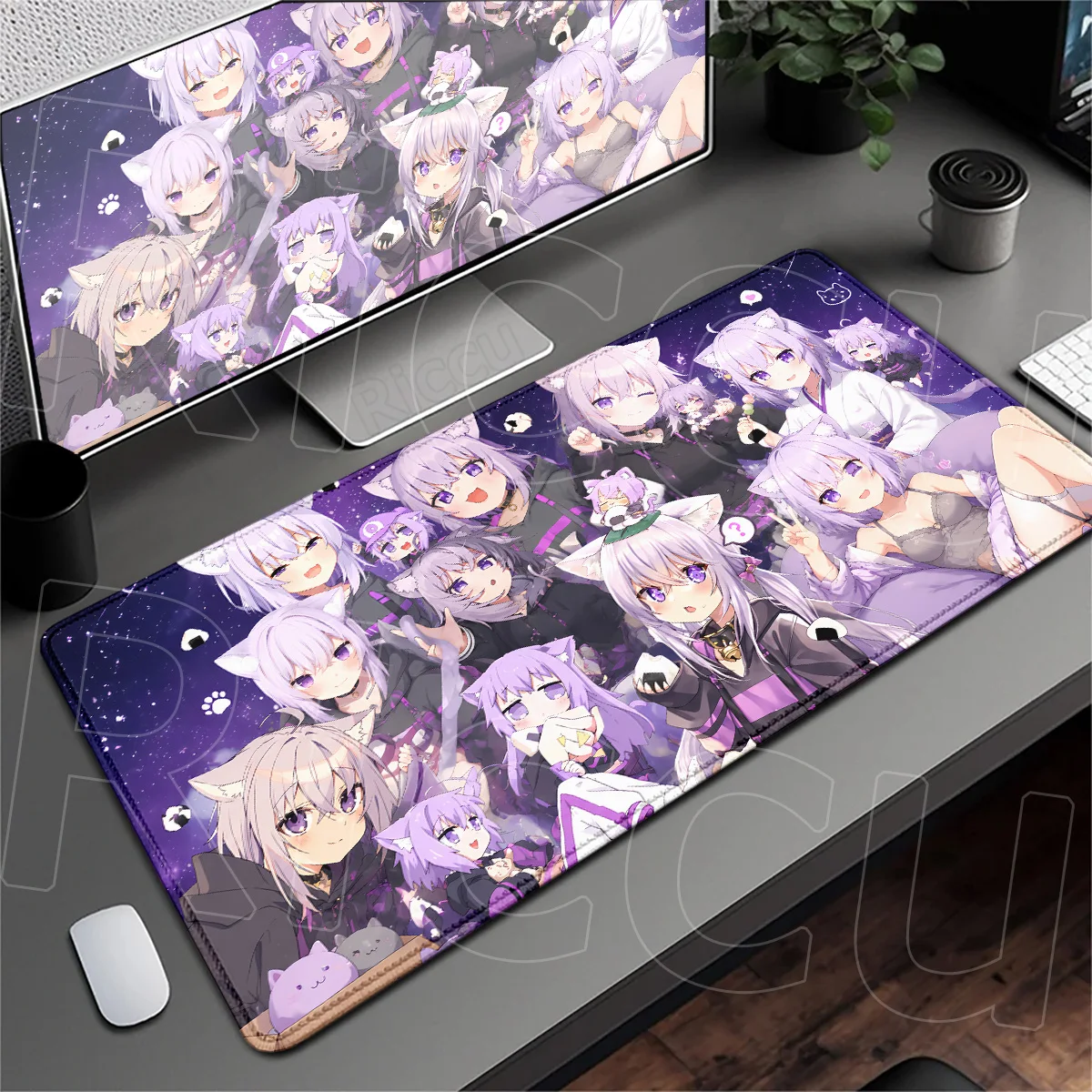 

Anime HD Printing Mousepad Office Gaming Speed Carpet Large Hololive Nekomata Okayu Computer Keyboardmat Rubber Desk Rug 90x40cm